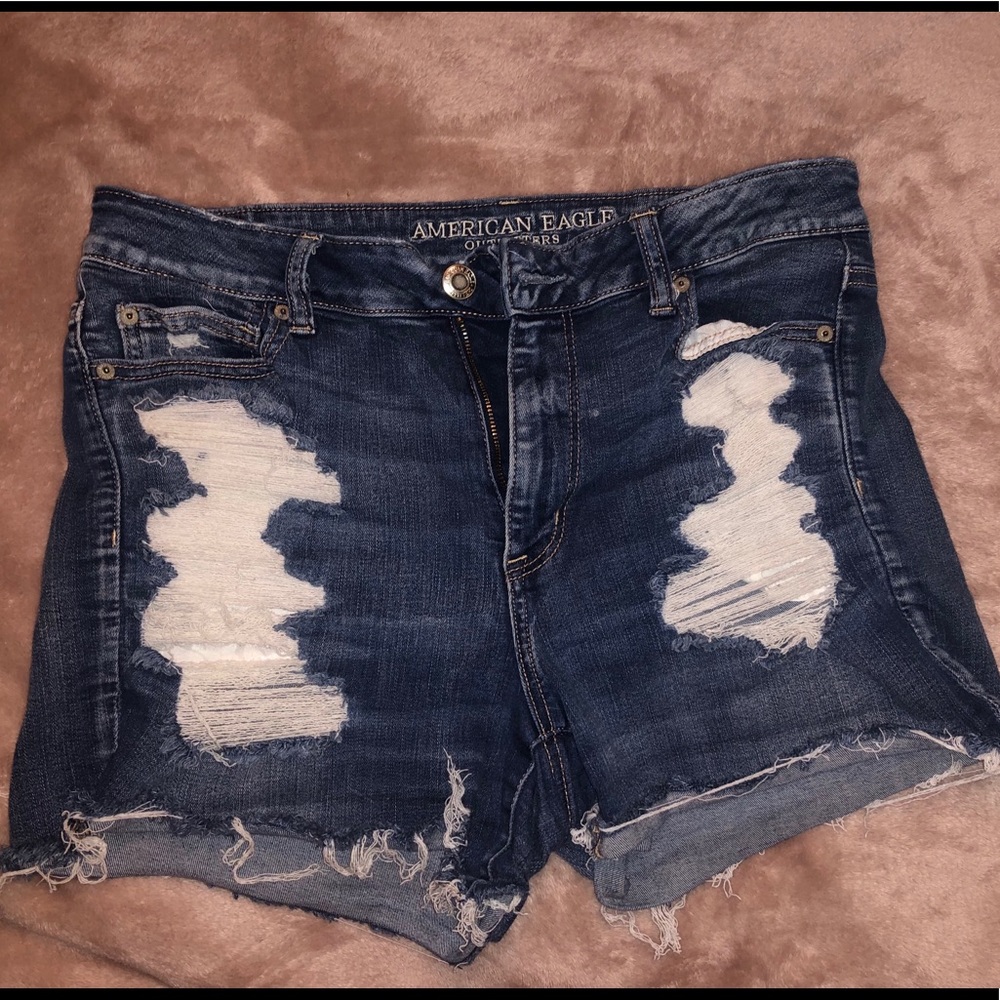 American Eagle High Rise Distressed Shorts